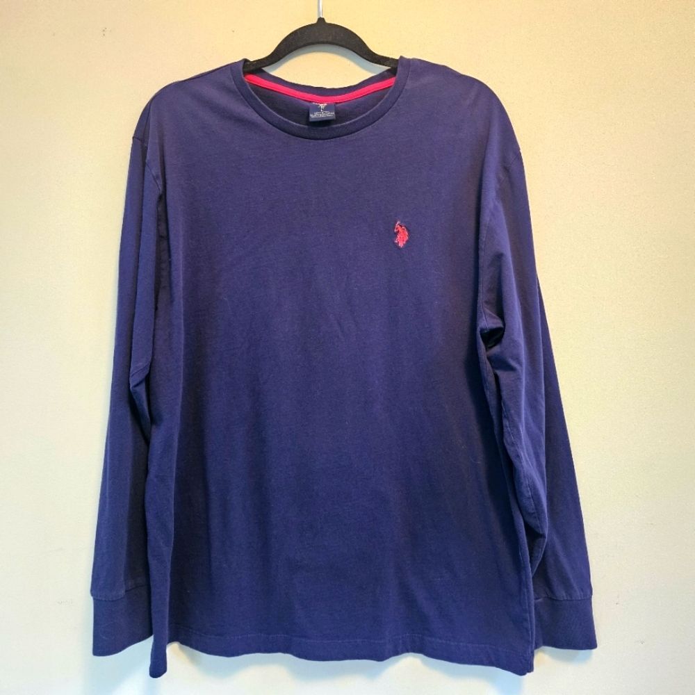 U.S. Polo Assn Long Sleeve Tee Men's Size L Blue 100% Cotton